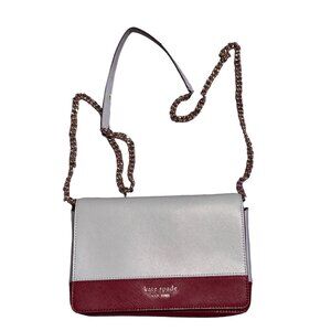 Kate Spade Crossbody Wallet On A Chain Leather Light Blue & Brown 5.25x7.5" Appr